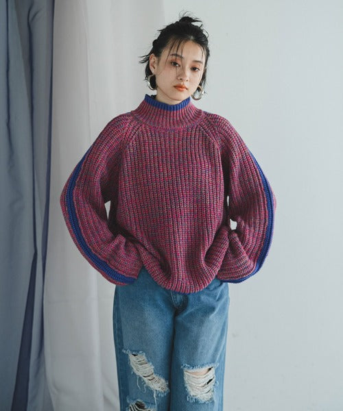 袖口彩色混合針織