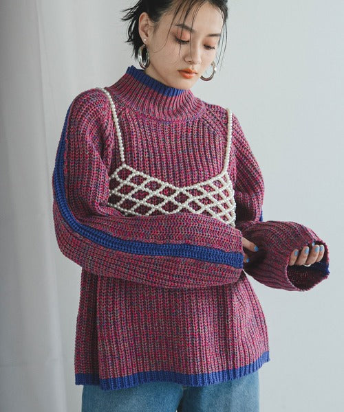 袖口彩色混合針織