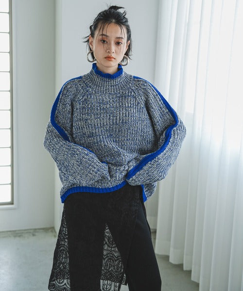 袖口彩色混合針織