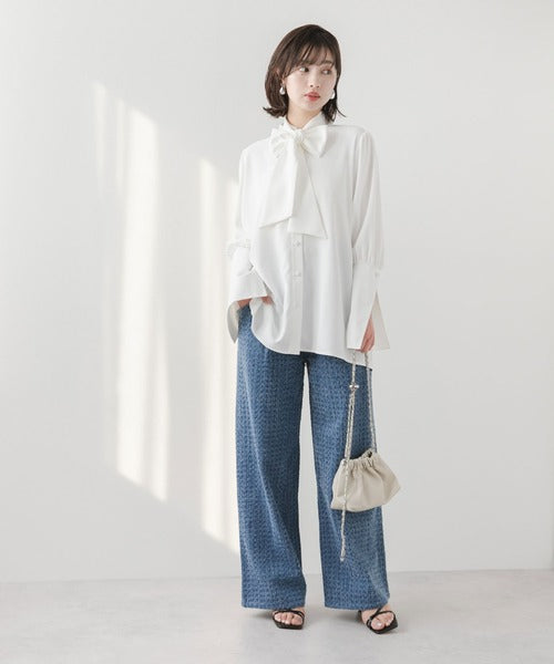 蝴蝶結長袖口襯衫