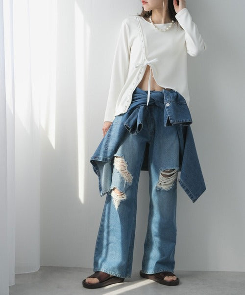 designer tailored ribbed top