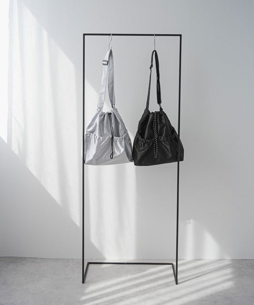 satin drawstring shoulder bag