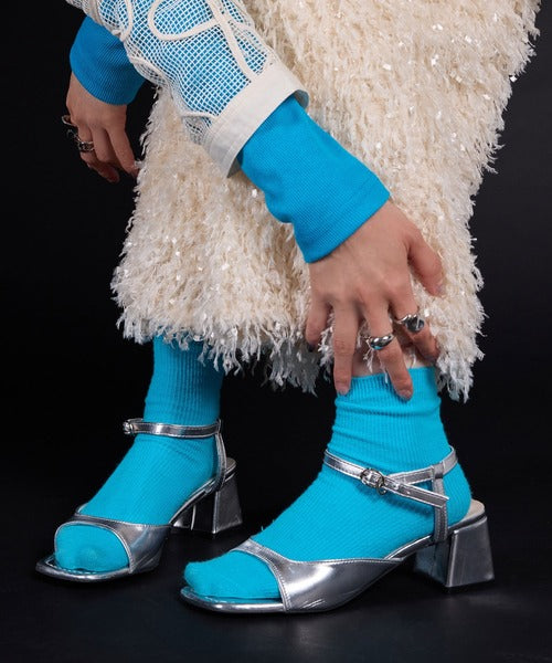 Square toe lace-up sandals