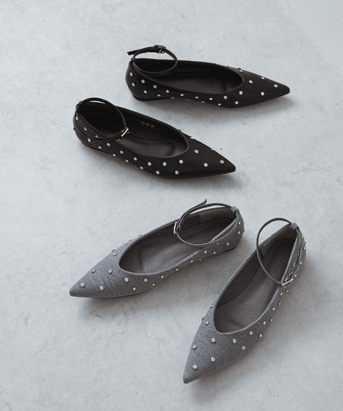 Rivet pointed toe lace-up high heels