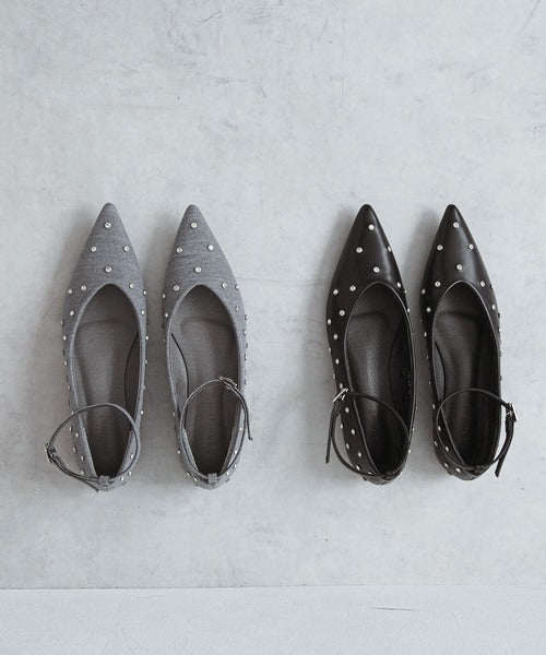 Rivet pointed toe lace-up high heels