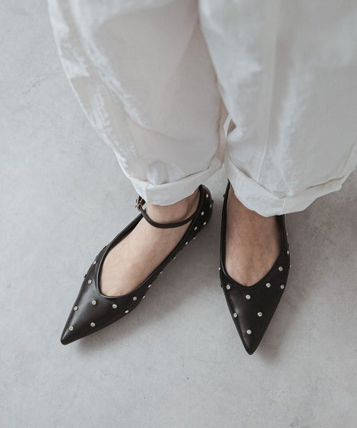Rivet pointed toe lace-up high heels