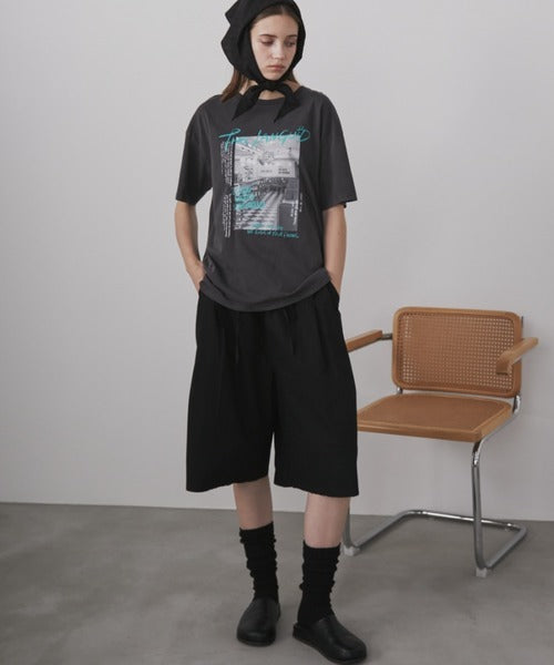 ワイドレッグショートパンツ