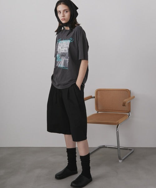 ワイドレッグショートパンツ