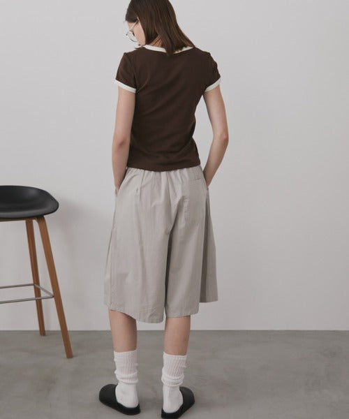 ワイドレッグショートパンツ