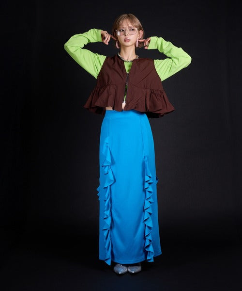 Ponti ruffled skirt
