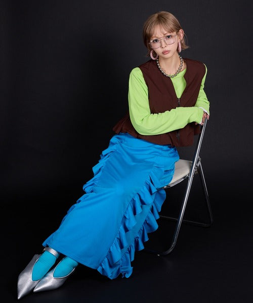 Ponti ruffled skirt