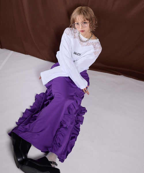 Ponti ruffled skirt
