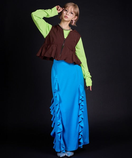 Ponti ruffled skirt