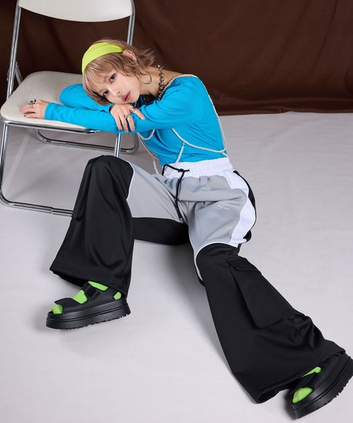 Line design casual style colorful sports pants