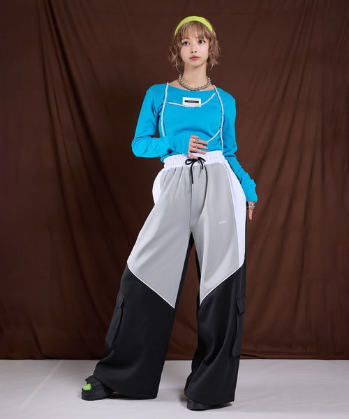 Line design casual style colorful sports pants