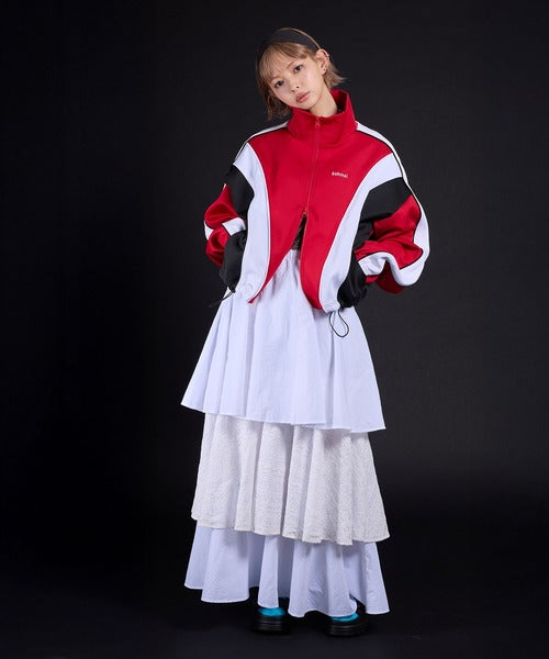 Original embroidered colorway knitted track jacket