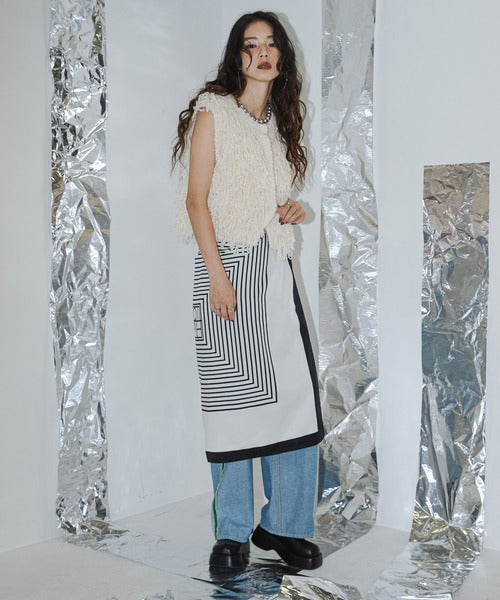 fringed knitted vest