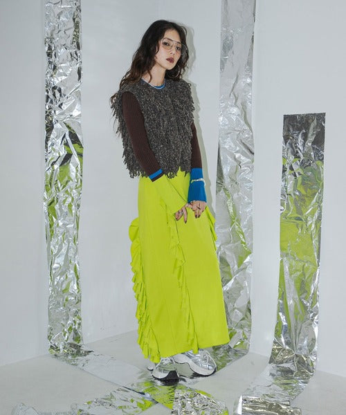fringed knitted vest
