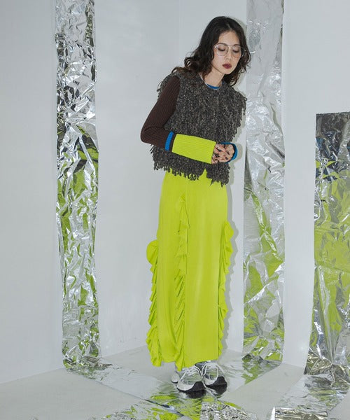 fringed knitted vest