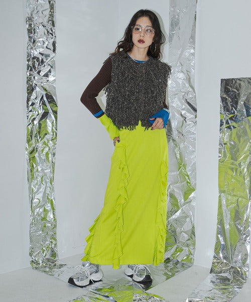 fringed knitted vest