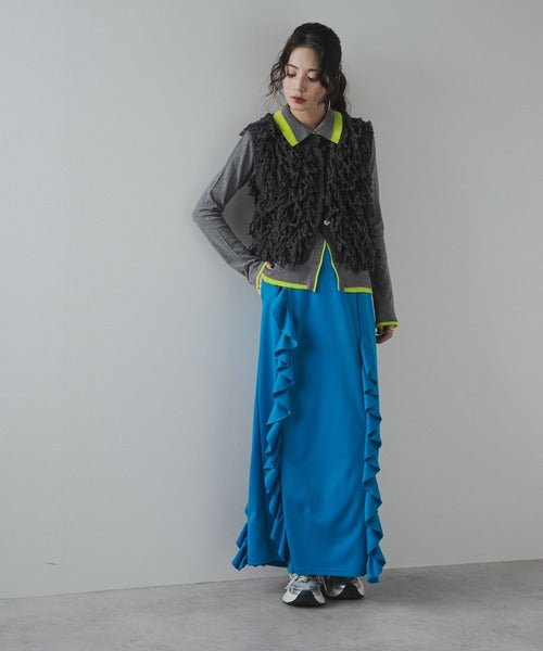 fringed knitted vest