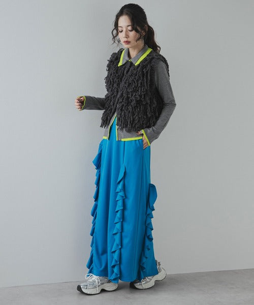 fringed knitted vest