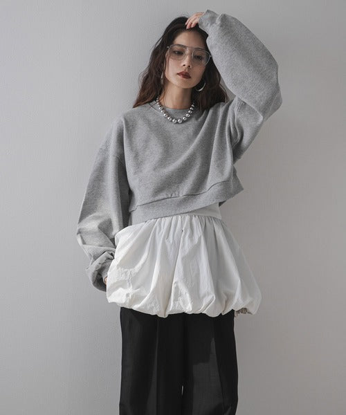 Nude lantern hem top