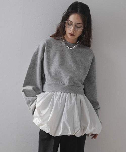 Nude lantern hem top