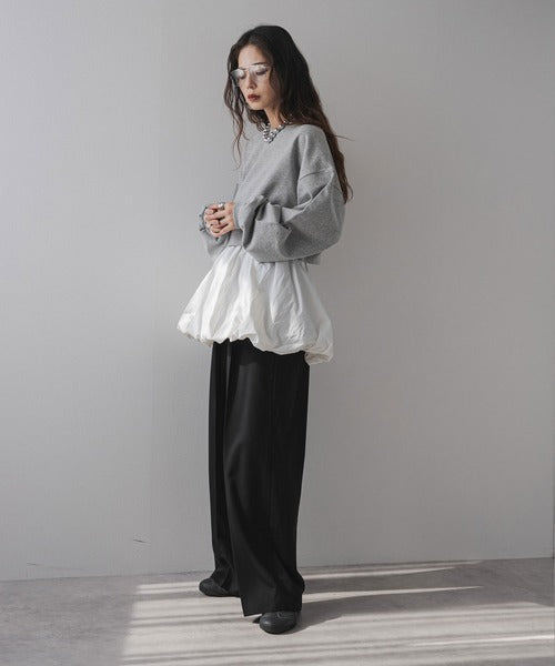 Nude lantern hem top