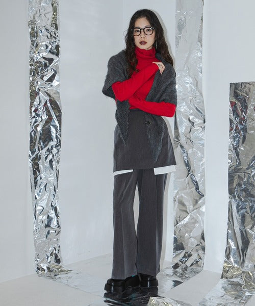 Long-sleeved colorful ribbed turtleneck