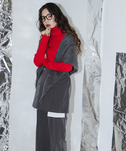 Long-sleeved colorful ribbed turtleneck