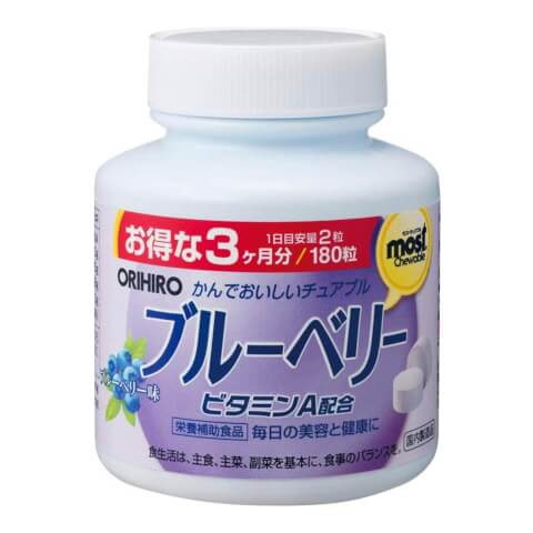 オリヒロ ブルーベリーチュアブル ビタミンA配合 180錠 90日分