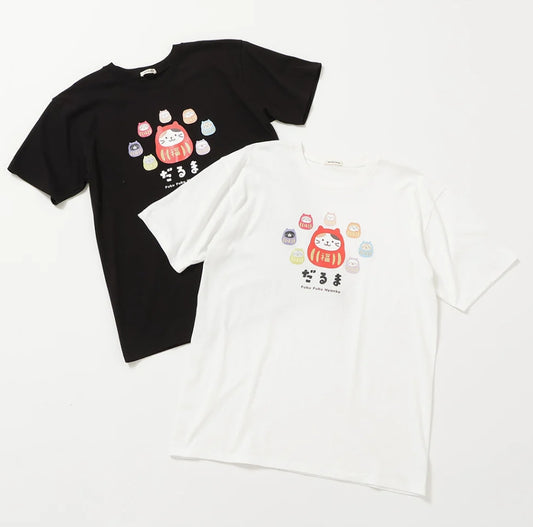 ふふ猫 お土産Tシャツ②だるま