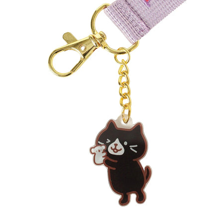 ふくふくにゃんこクロスケ バースデー刺繍タグキーホルダー