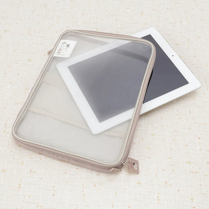 福福にゃんこ ひょっこりメッシュタブレットケース メッシュポケット付き デュアルストレージ