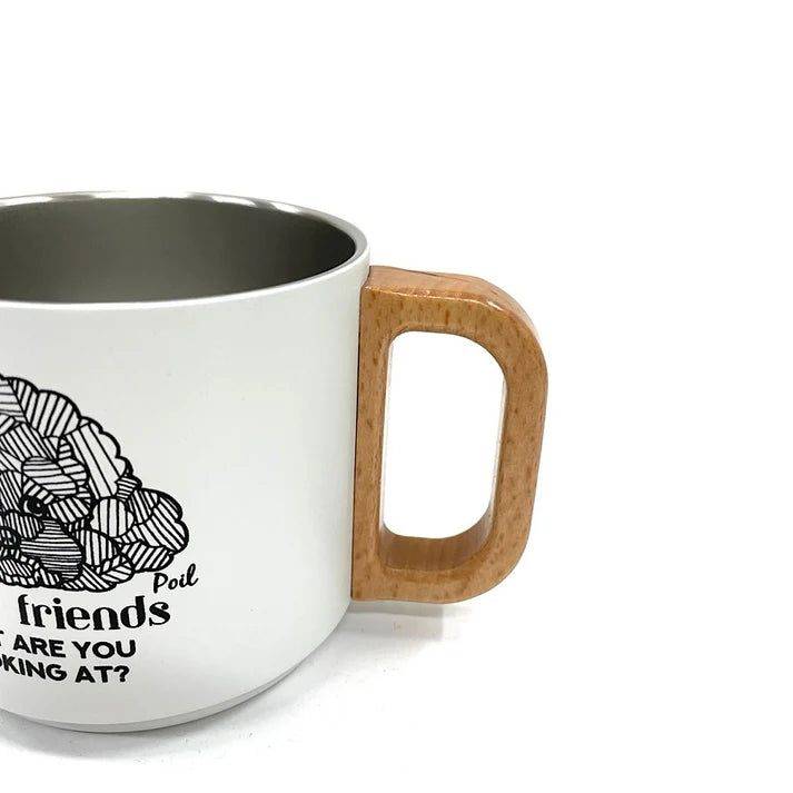【新品】木柄疊放保溫杯