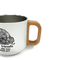 【新品】木柄疊放保溫杯