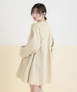 喇叭形襯衫裙