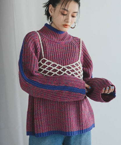 袖口彩色混合針織