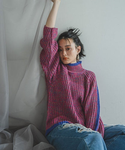 袖口彩色混合針織