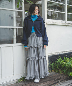 double zip short cardigan sweater