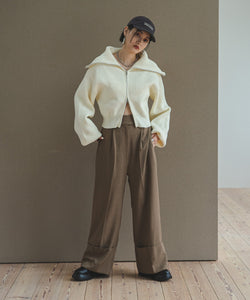double zip short cardigan sweater