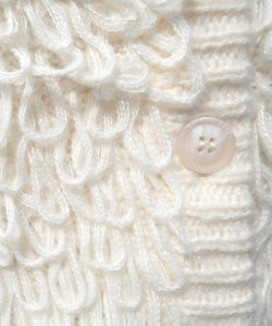 Temperament plush crew neck knitted jacket