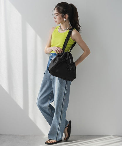 satin drawstring shoulder bag
