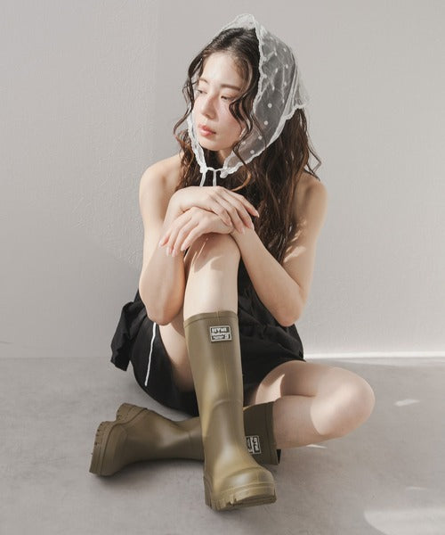 厚底長雨靴