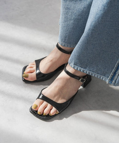 Square toe lace-up sandals