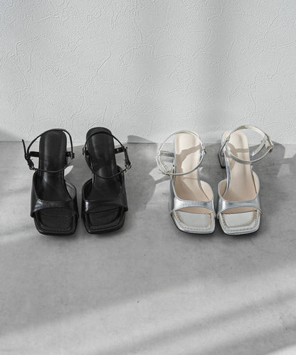 Square toe lace-up sandals