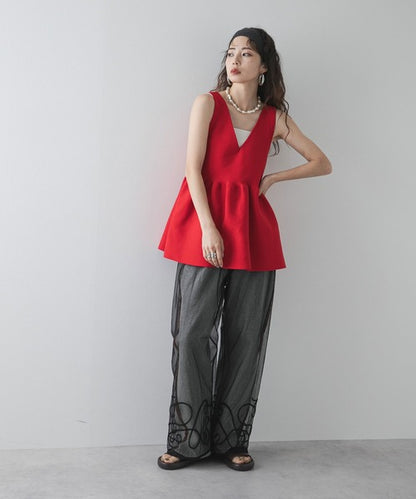 Two-way ruffled vest