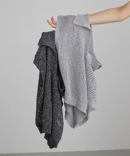 Mixed Mesh Captain Sleeveless Top/Vest