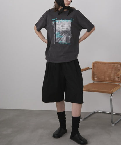 ワイドレッグショートパンツ